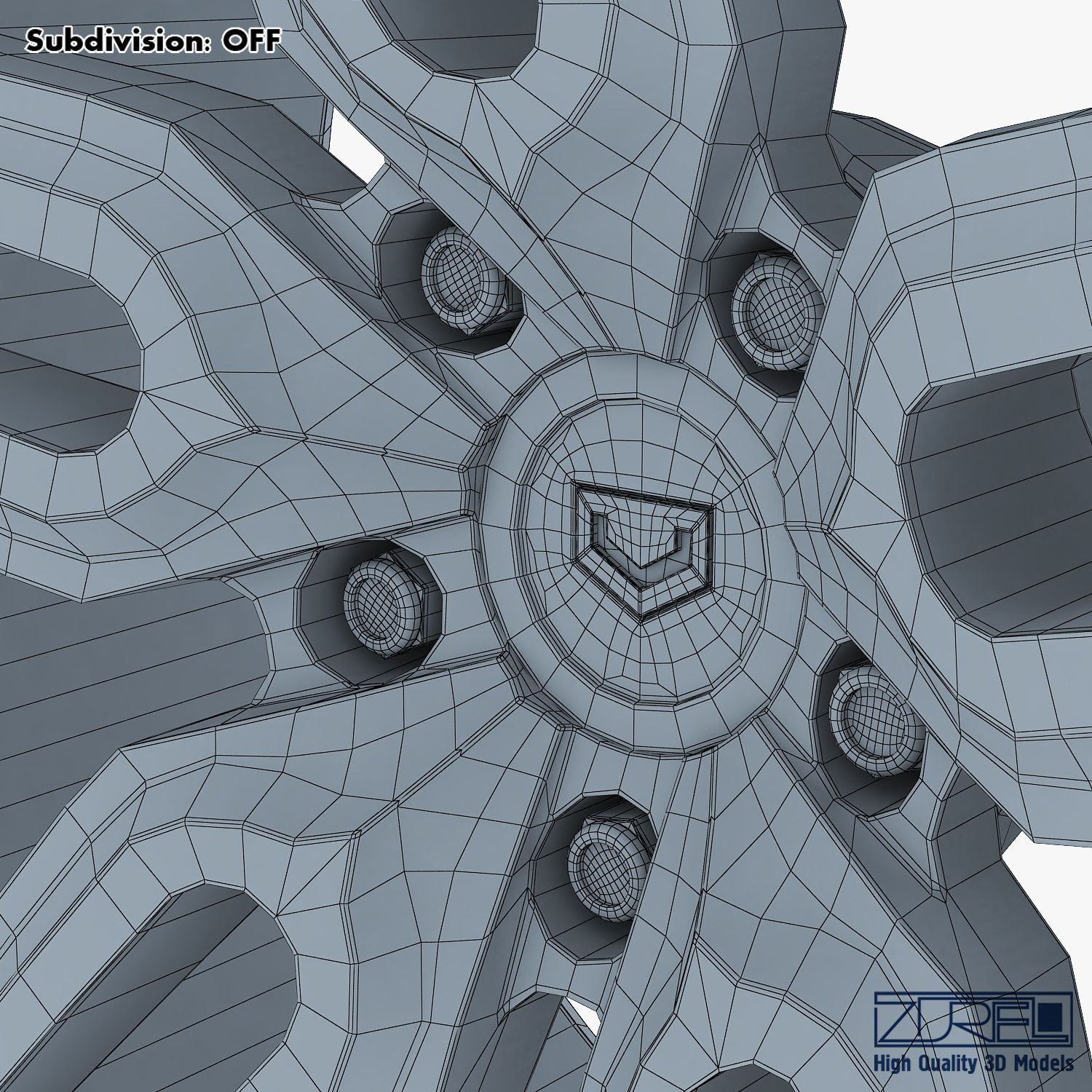 Vossen HC-1 19 wheel silver 3D model_19