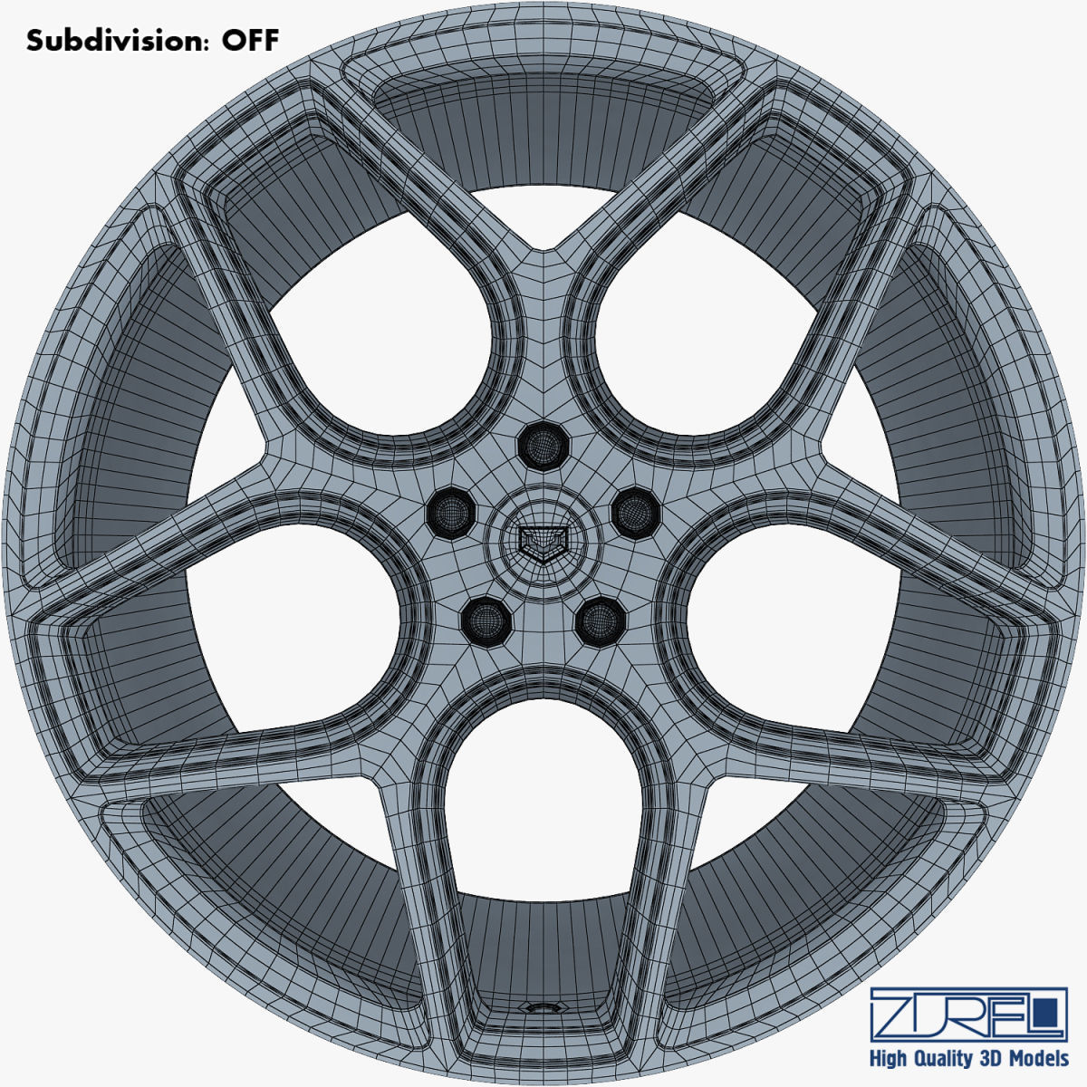 Vossen CG 205 19 wheel silver 3D model_15