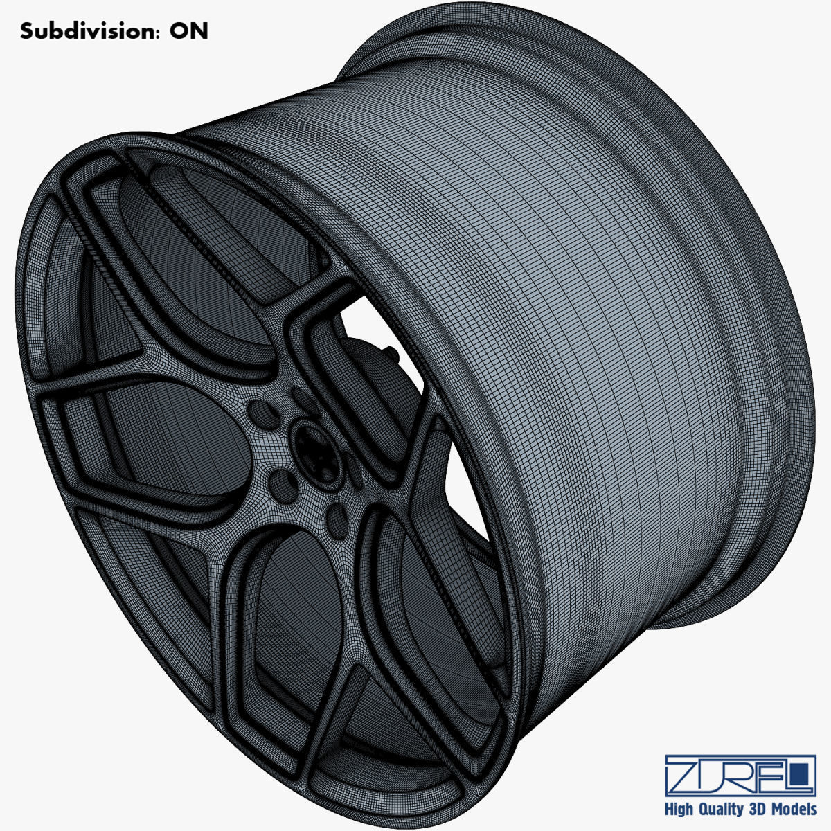 Vossen CG 205 19 wheel silver 3D model_10