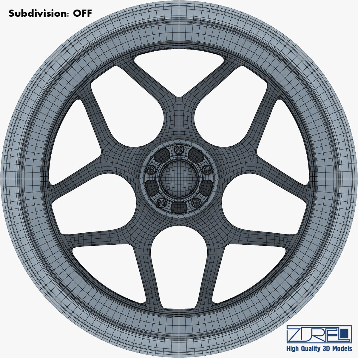 Vossen CG 205 19 wheel silver 3D model_17