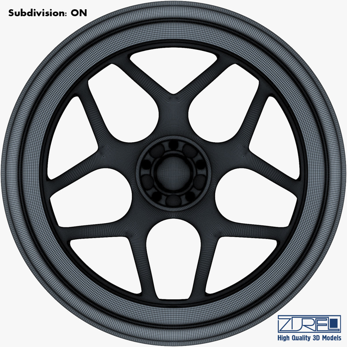 Vossen CG 205 19 wheel silver 3D model_16
