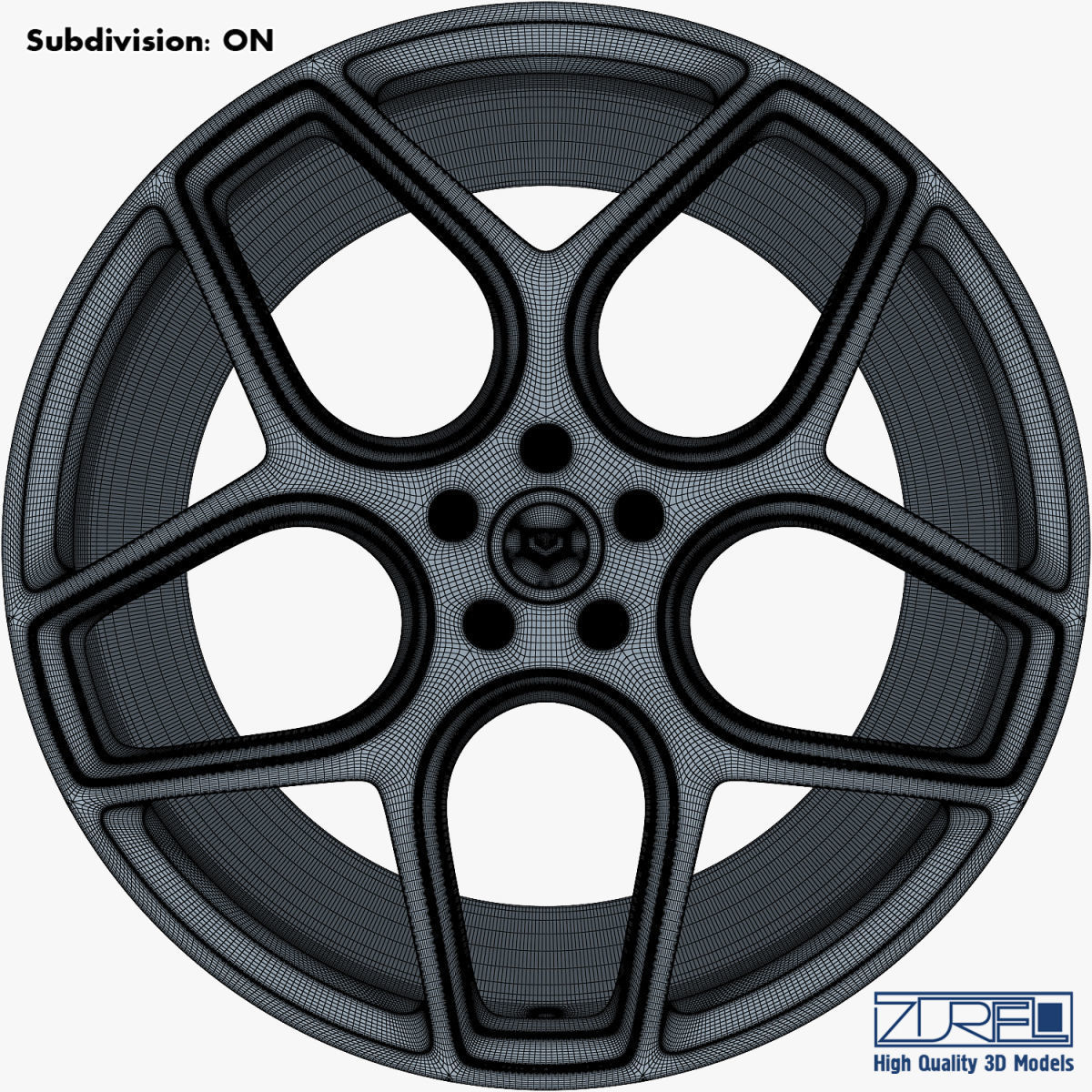 Vossen CG 205 19 wheel silver 3D model_14
