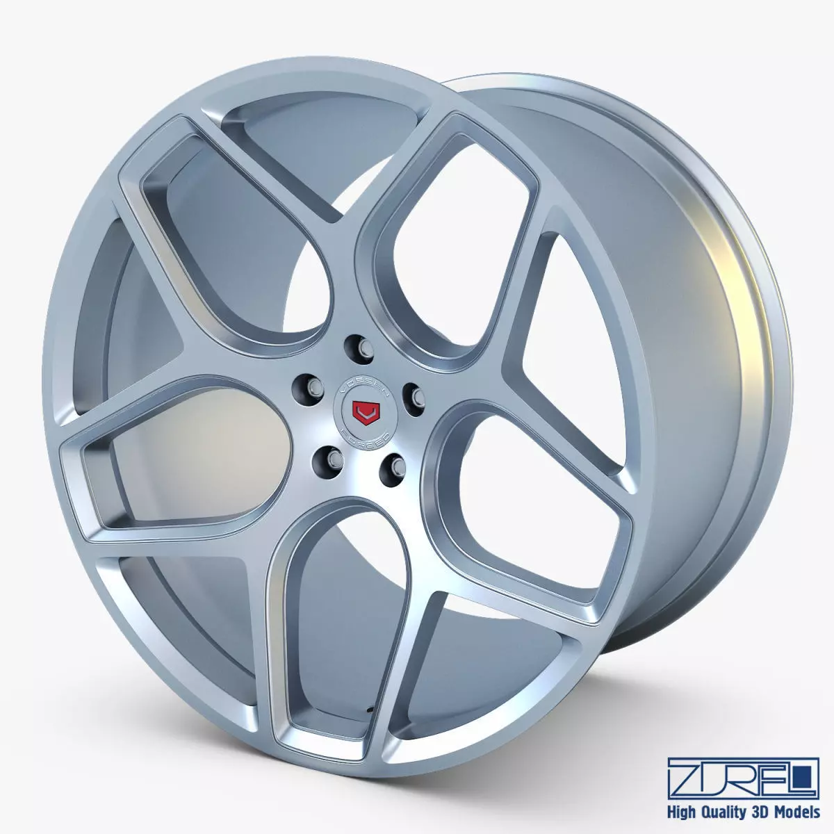 Vossen CG 205 19 wheel silver 3D model_0