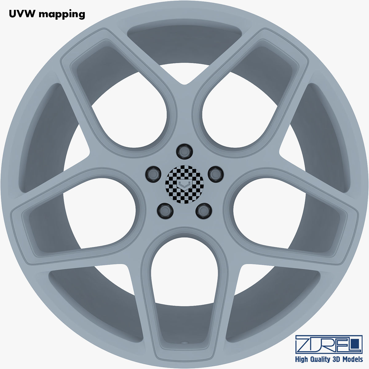 Vossen CG 205 19 wheel silver 3D model_22