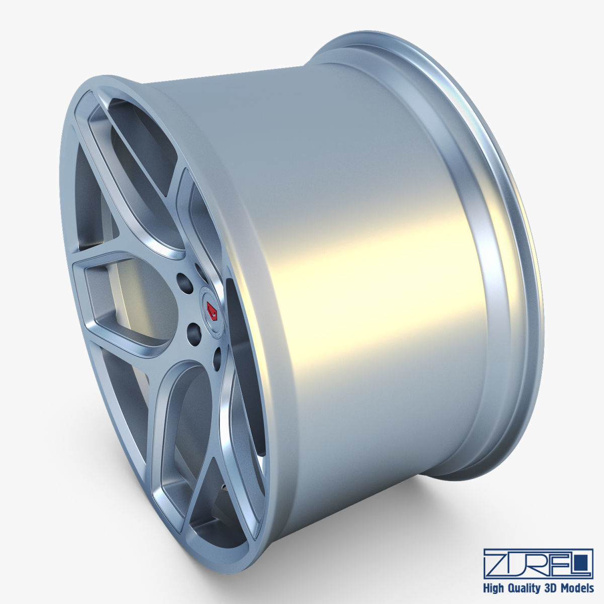 Vossen CG 205 19 wheel silver 3D model_2
