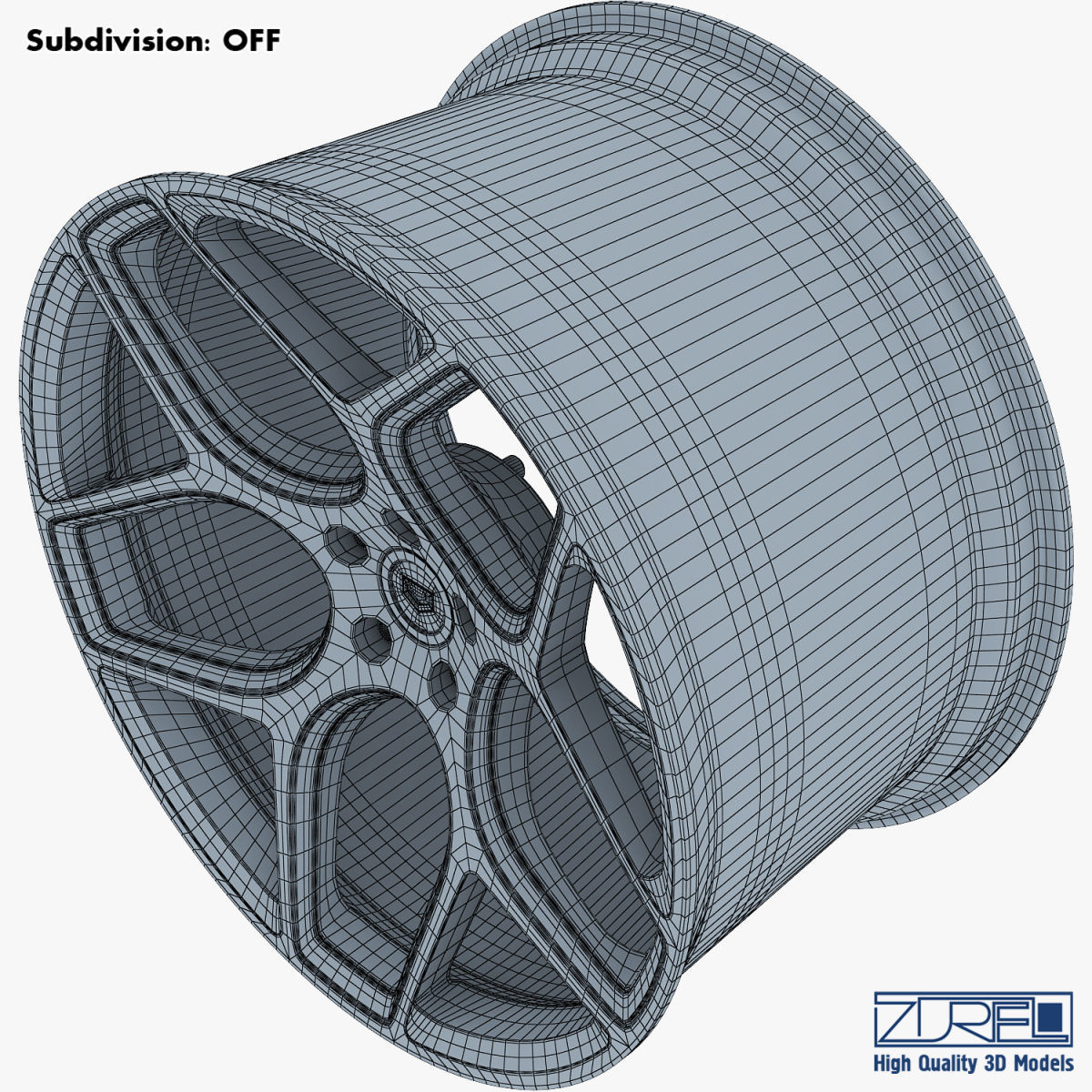 Vossen CG 205 19 wheel silver 3D model_11