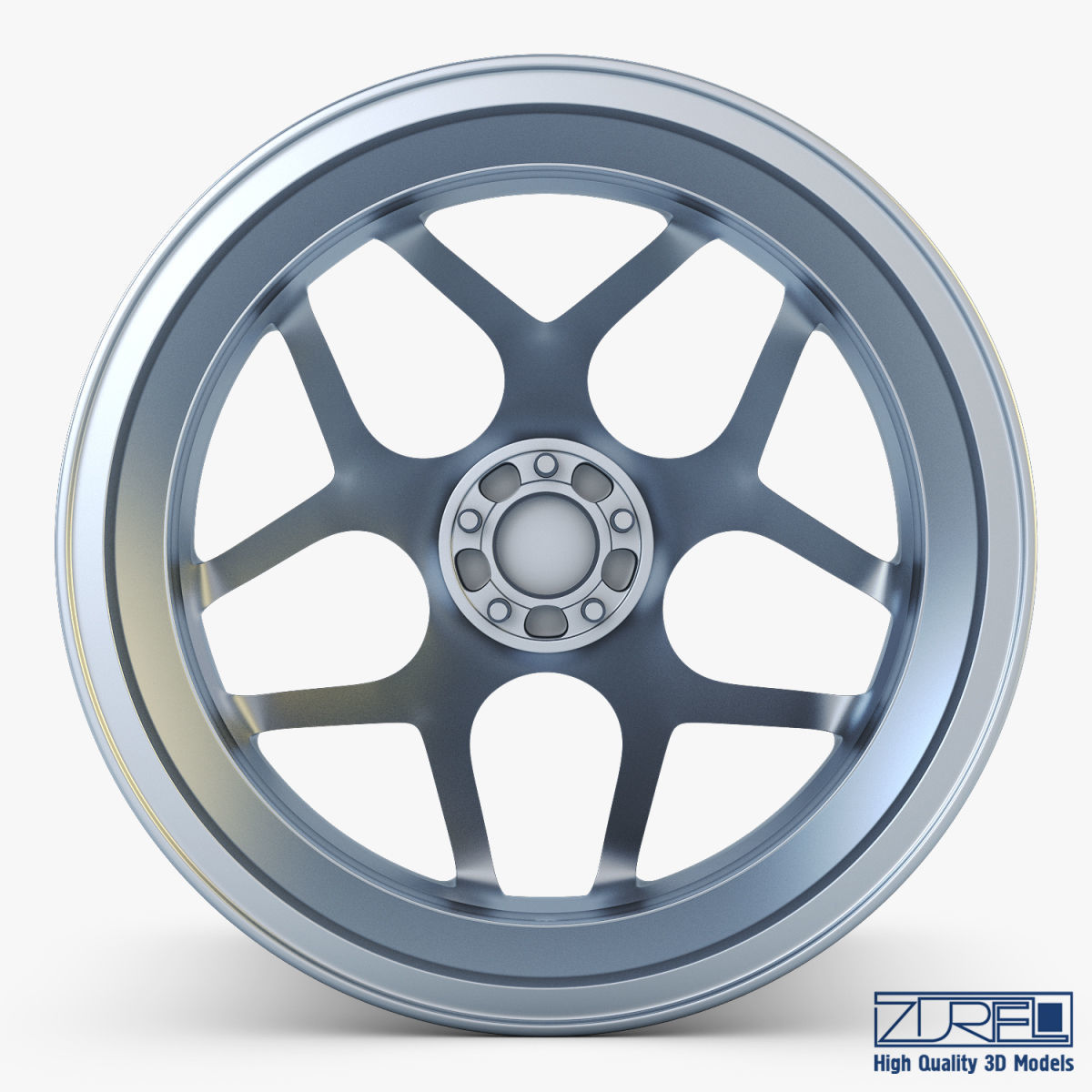 Vossen CG 205 19 wheel silver 3D model_6
