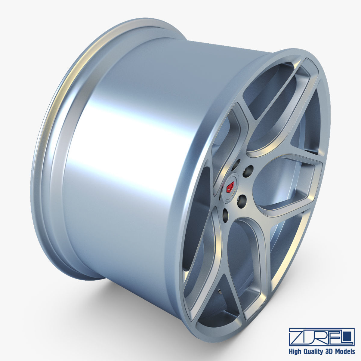 Vossen CG 205 19 wheel silver 3D model_3