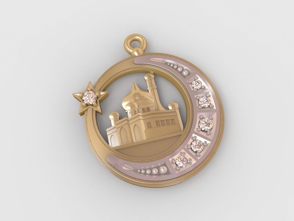 3D Model Muslim pendant 01 STL 3D print model_0