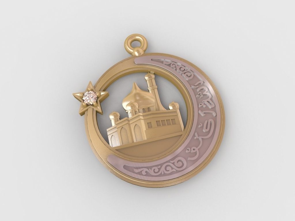 3D Model Muslim pendant 01 STL 3D print model_1