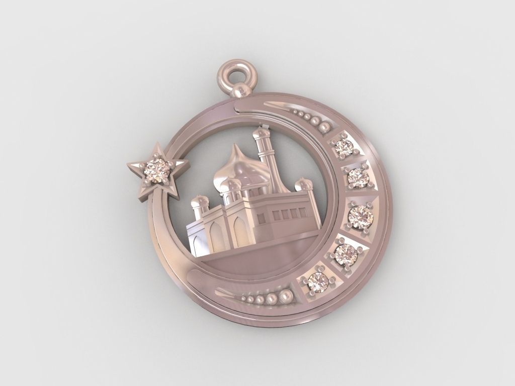 3D Model Muslim pendant 01 STL 3D print model_2