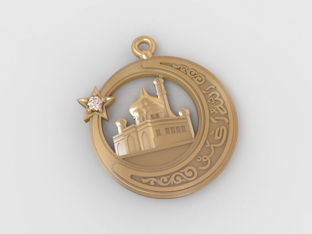 3D Model Muslim pendant 01 STL 3D print model_3