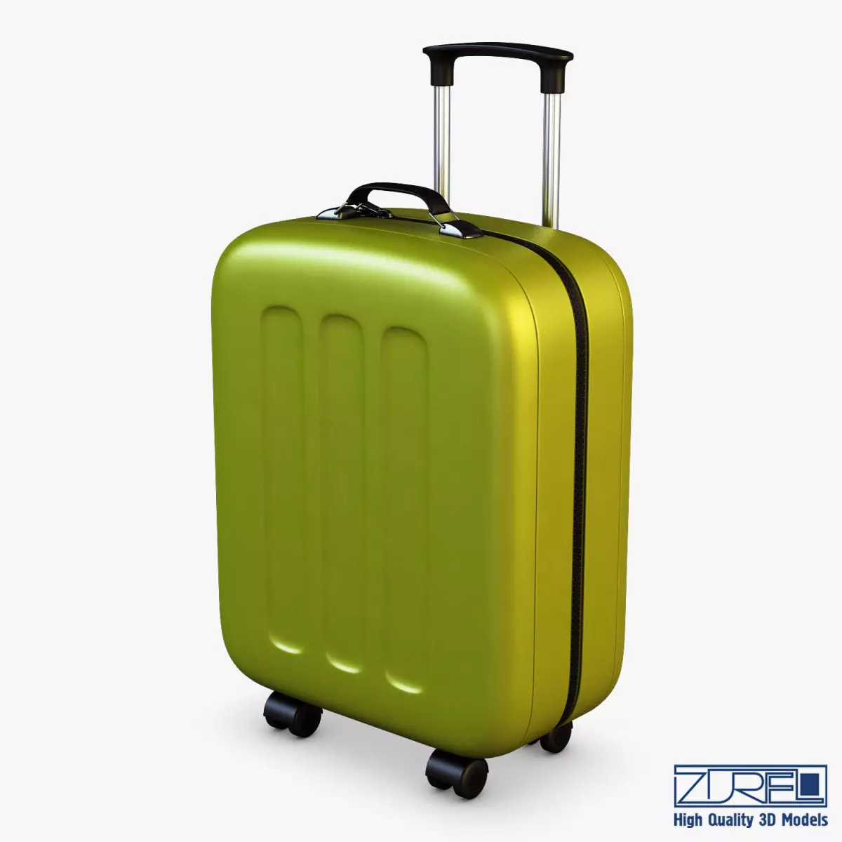 Suitcase green v 1 3D model_0