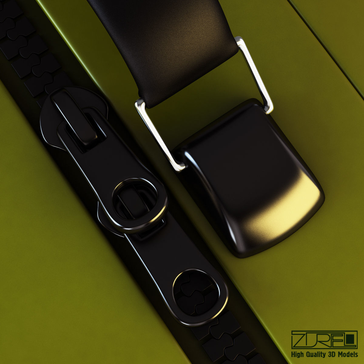 Suitcase green v 1 3D model_17