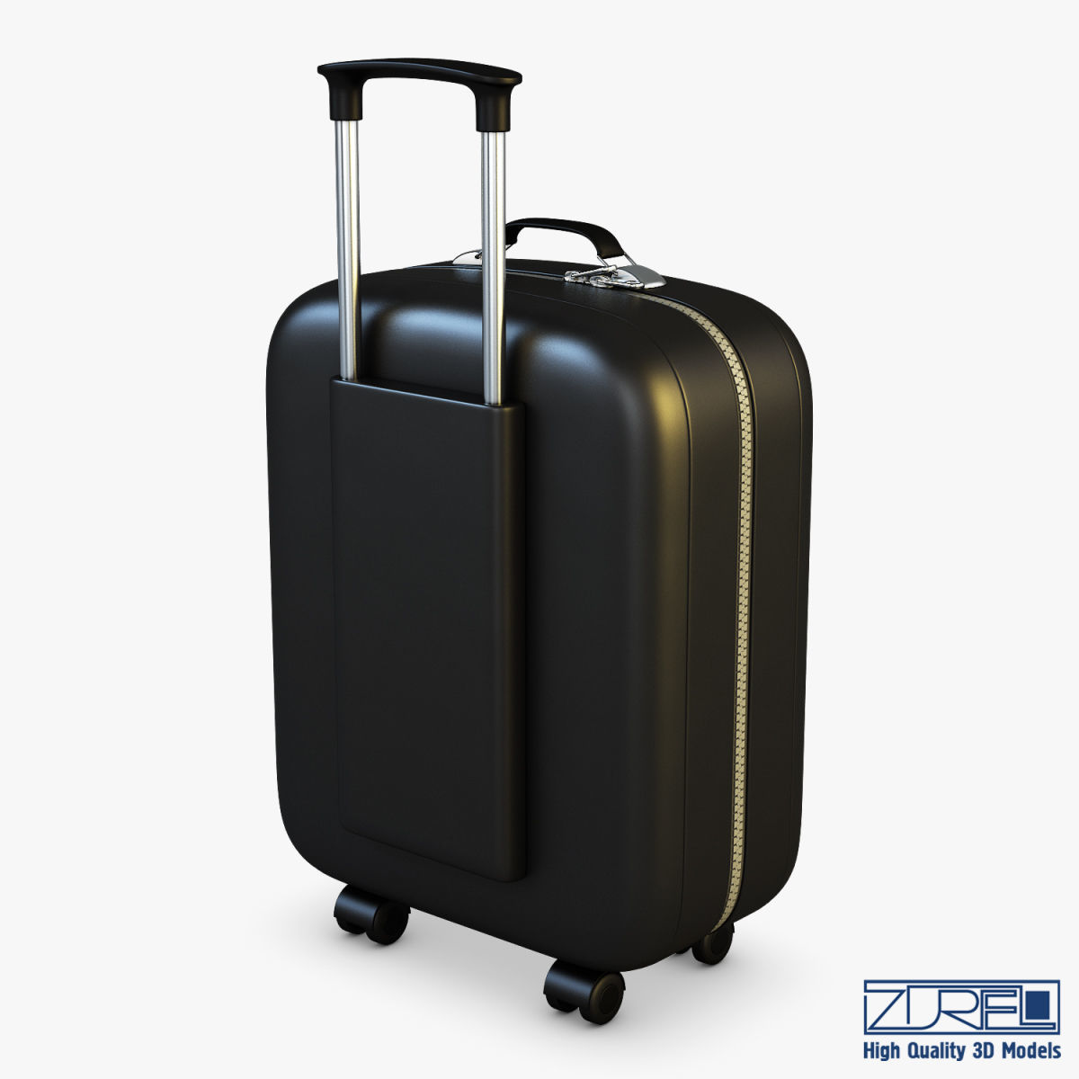 Suitcase black v 1 3D model_1