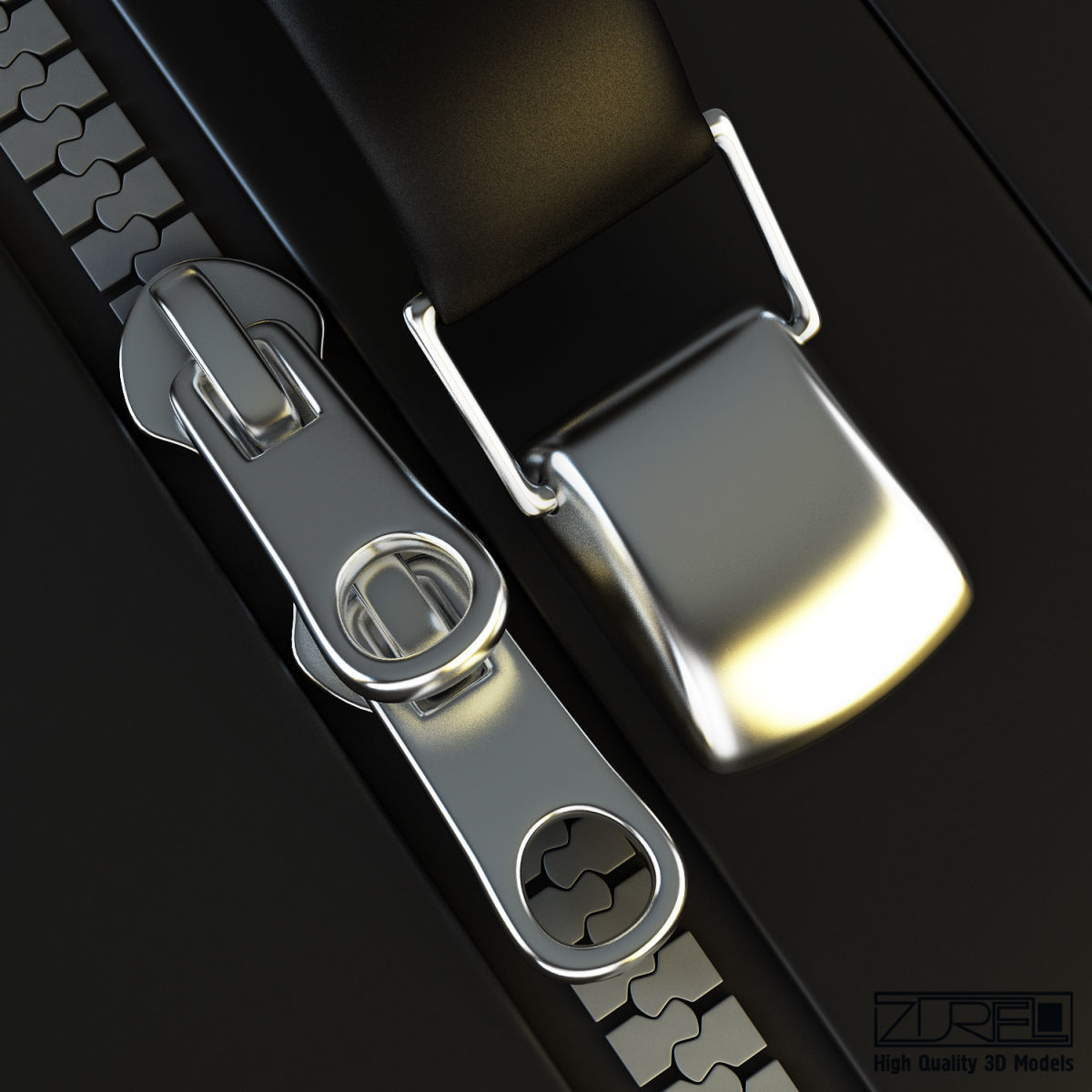 Suitcase black v 1 3D model_17