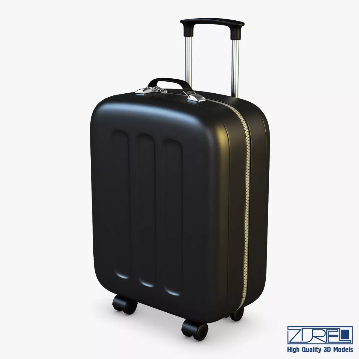 Suitcase black v 1 3D model_0