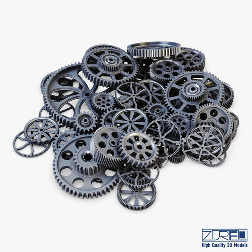 Pile of Scattered Gears v 1 3D model
