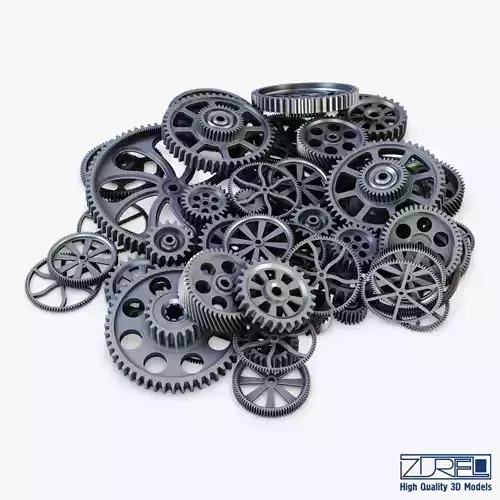 Pile of Scattered Gears v 1 3D model