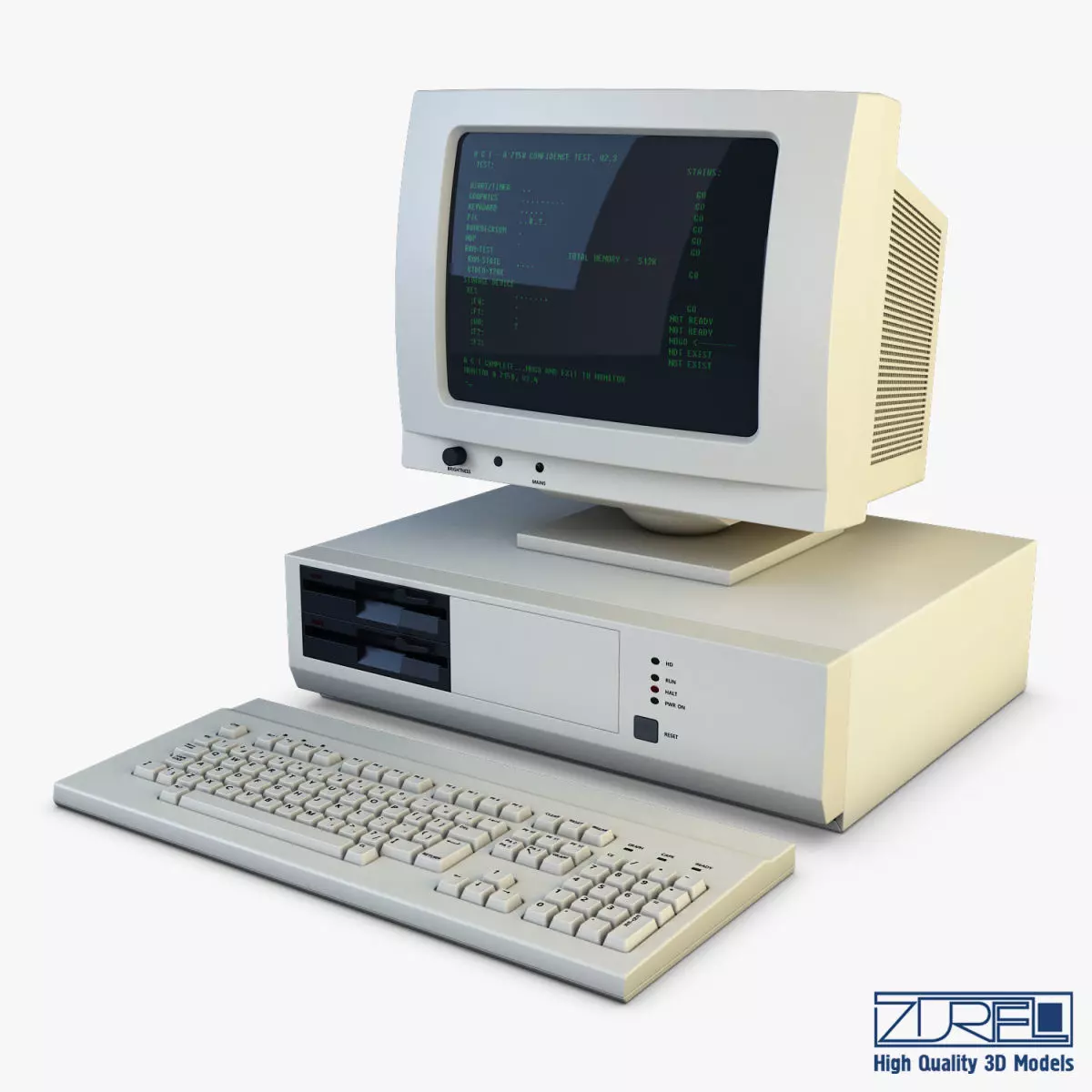 Personal Computer v 1 Low-poly 3D model_0