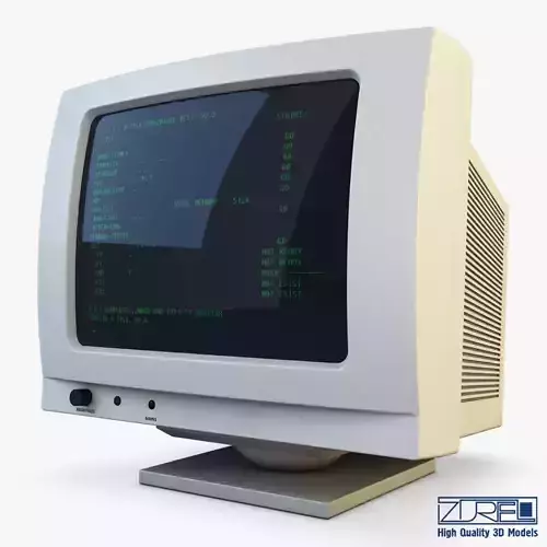 Monitor v 1 old computer Low-poly 3D model