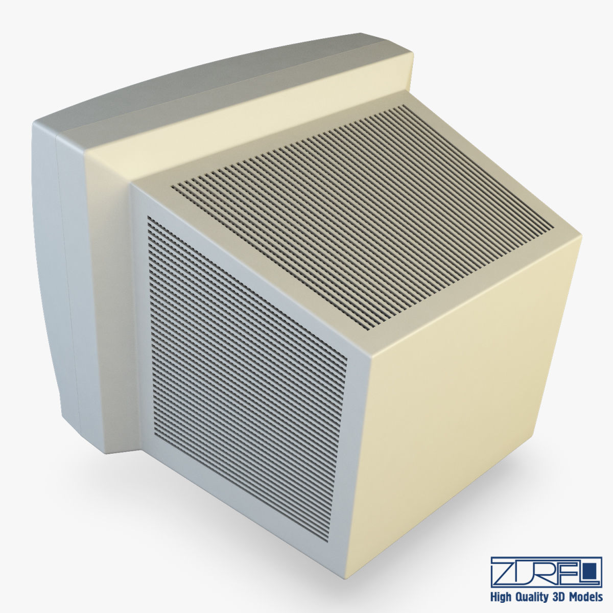 Monitor v 1 old computer Low-poly 3D model_3