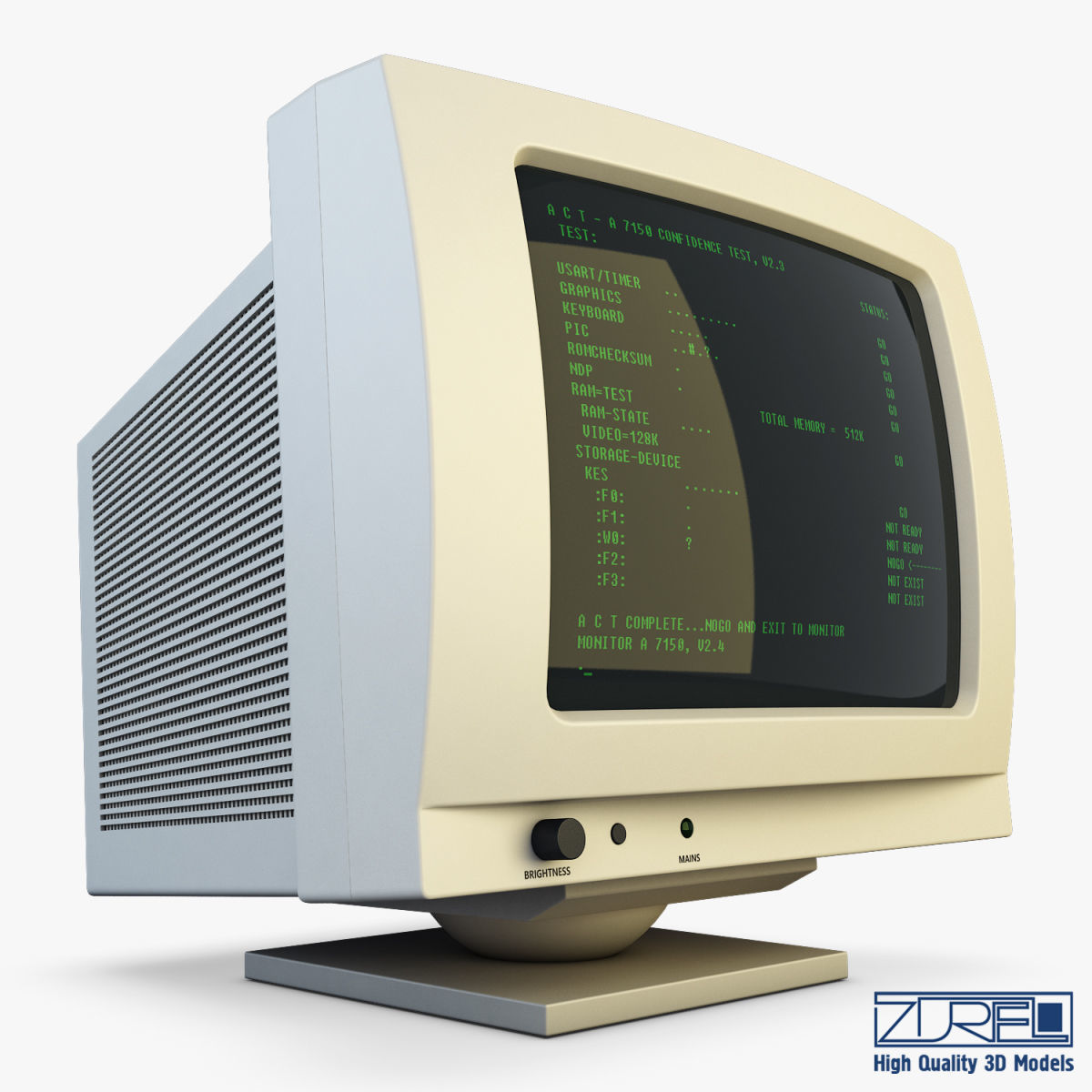 Monitor v 1 old computer Low-poly 3D model_10