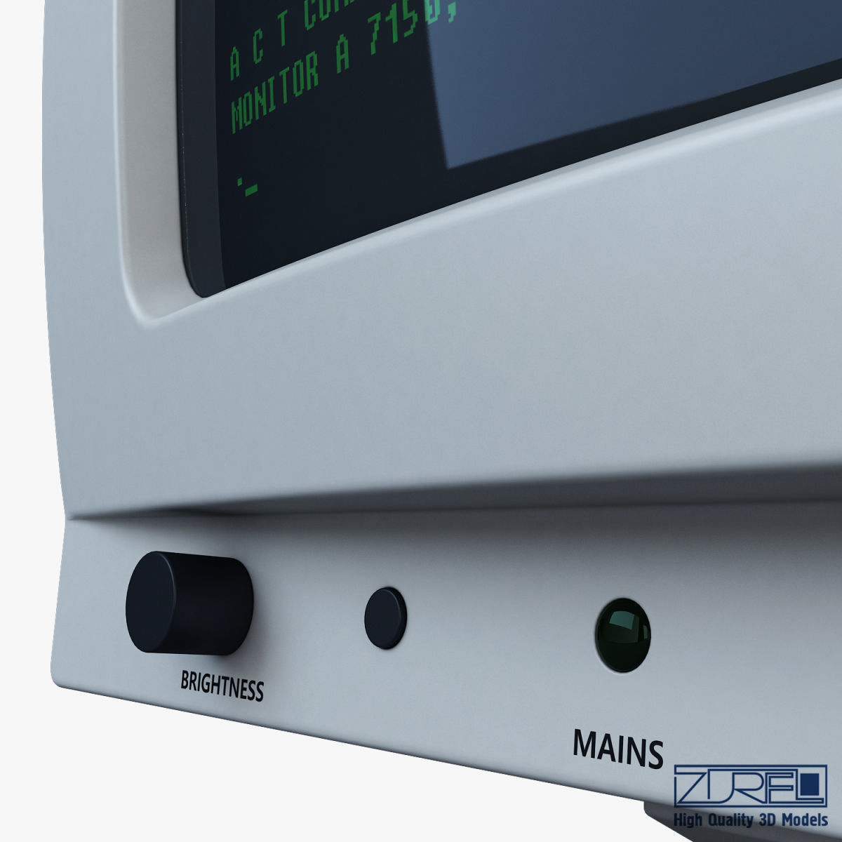 Monitor v 1 old computer Low-poly 3D model_14