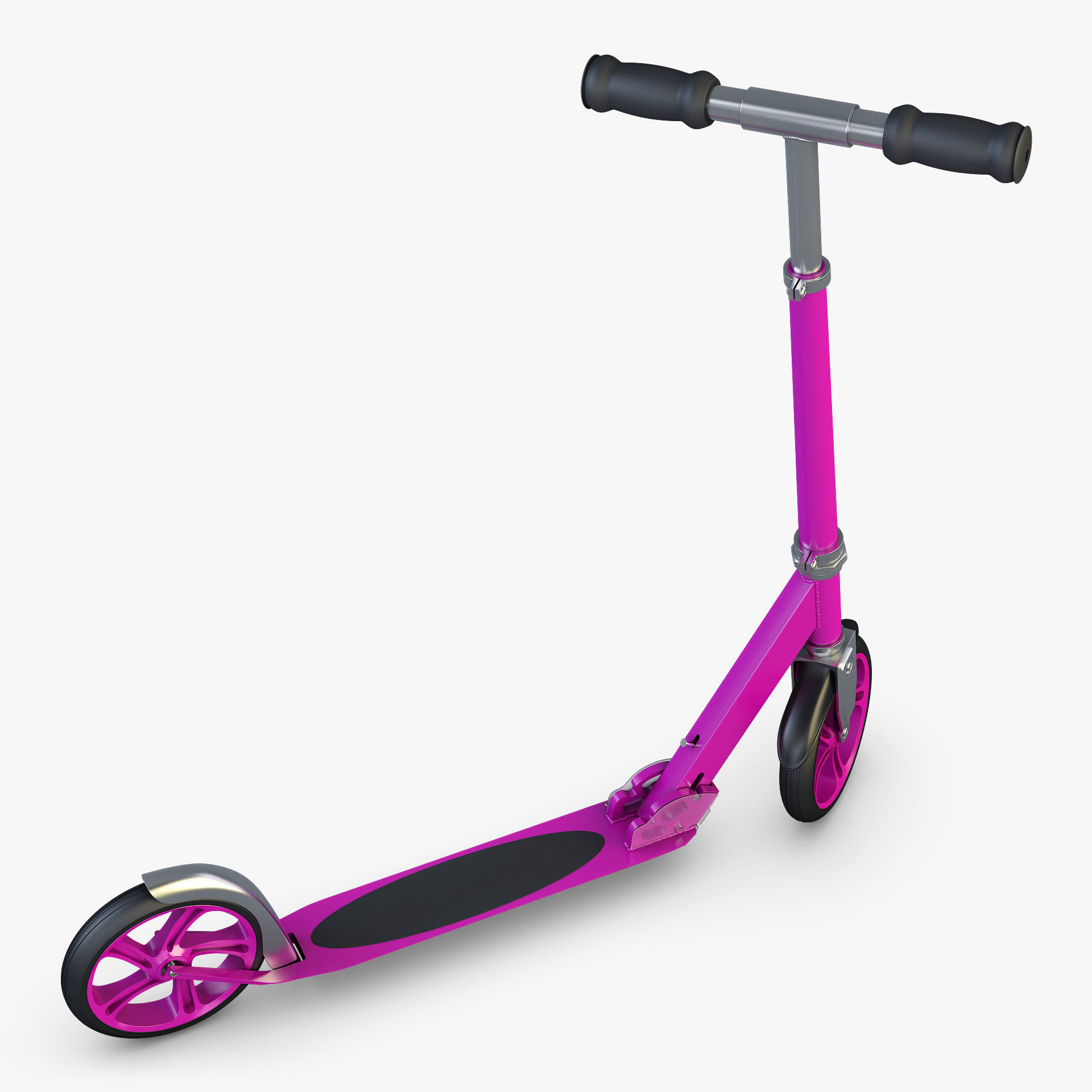 Kick Scooter pink 3D model_5