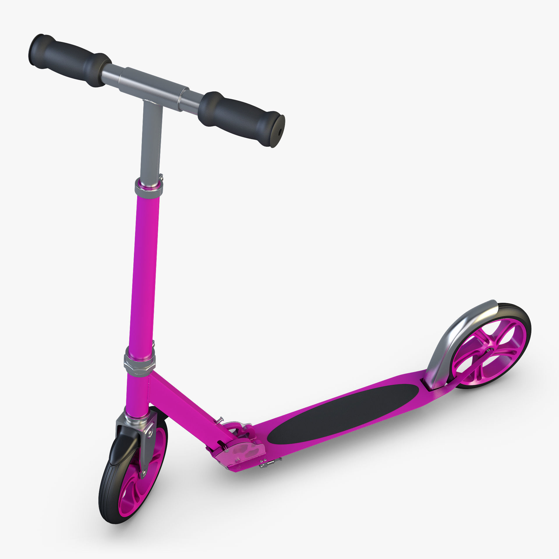 Kick Scooter pink 3D model_4