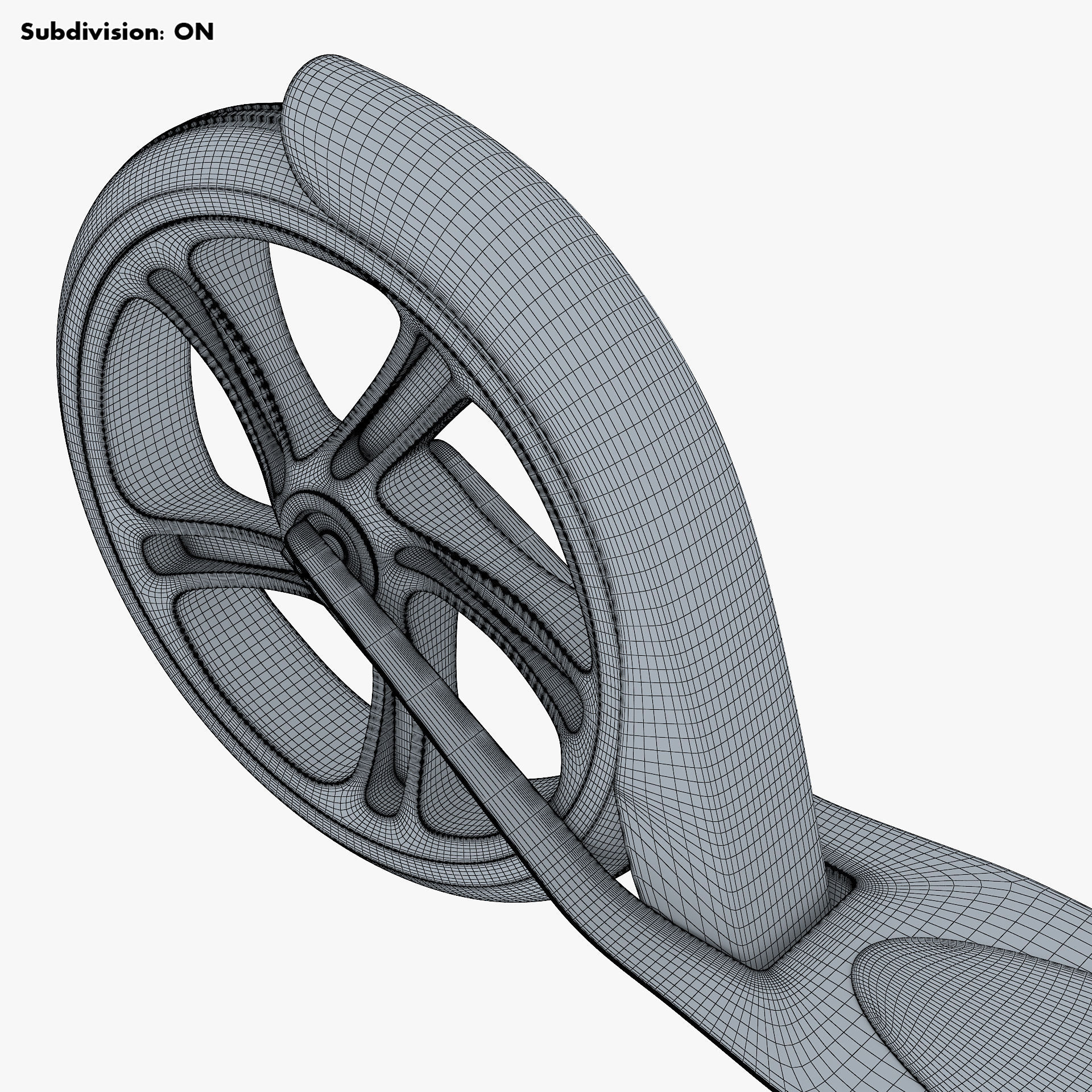 Kick Scooter pink 3D model_40