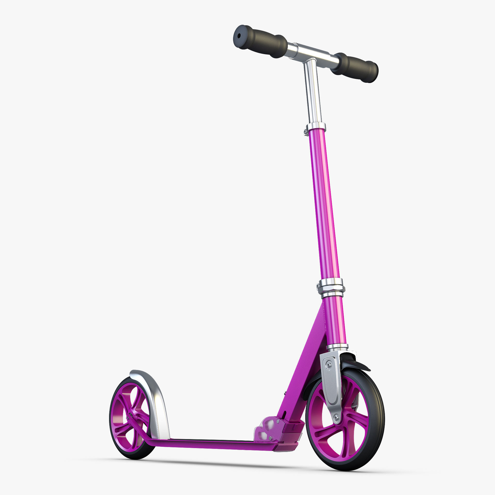 Kick Scooter pink 3D model_11