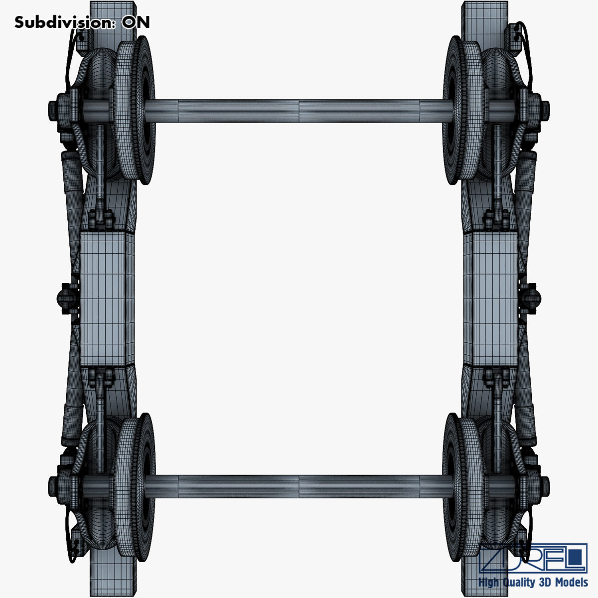 High speed train chassis v 1 3D model_38