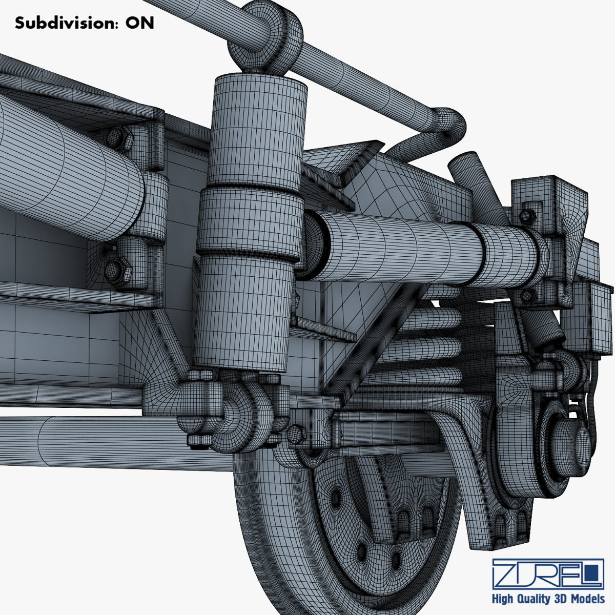 High speed train chassis v 1 3D model_46