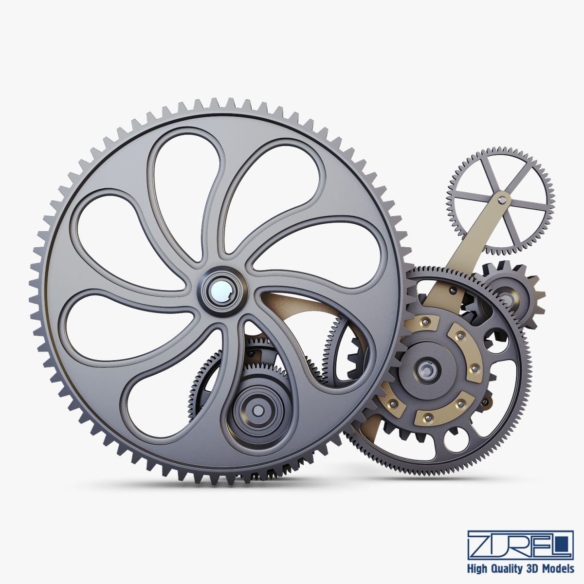 Gear mechanism v 7 3D model_4