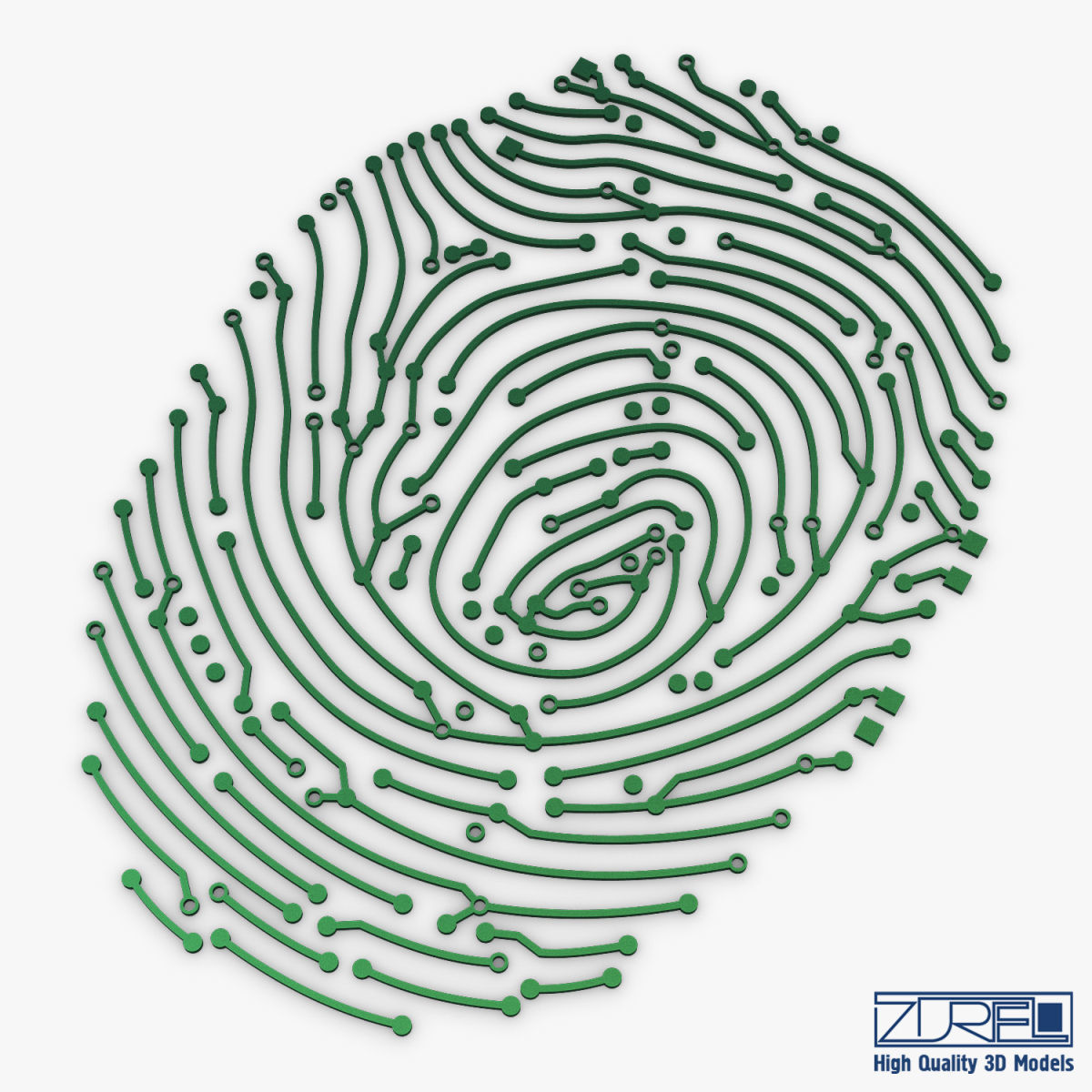 Electronic fingerprint v 1 3D model_5