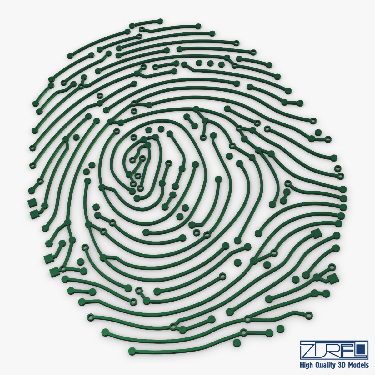 Electronic fingerprint v 1 3D model_7