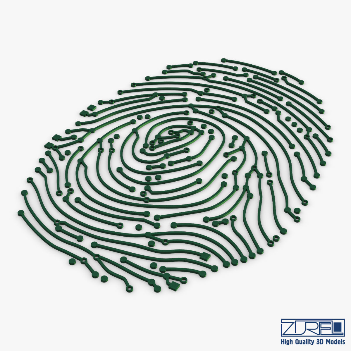 Electronic fingerprint v 1 3D model_4