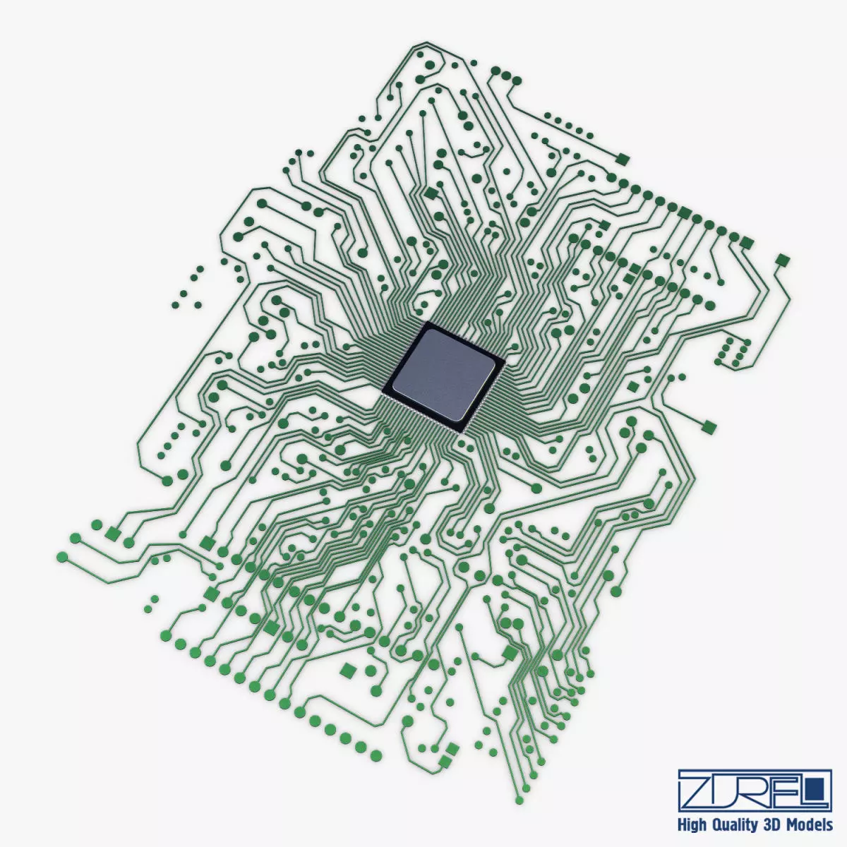 Electronic circuit board v 1 Low-poly 3D model_0