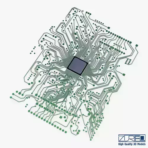 Electronic circuit board v 1 Low-poly 3D model