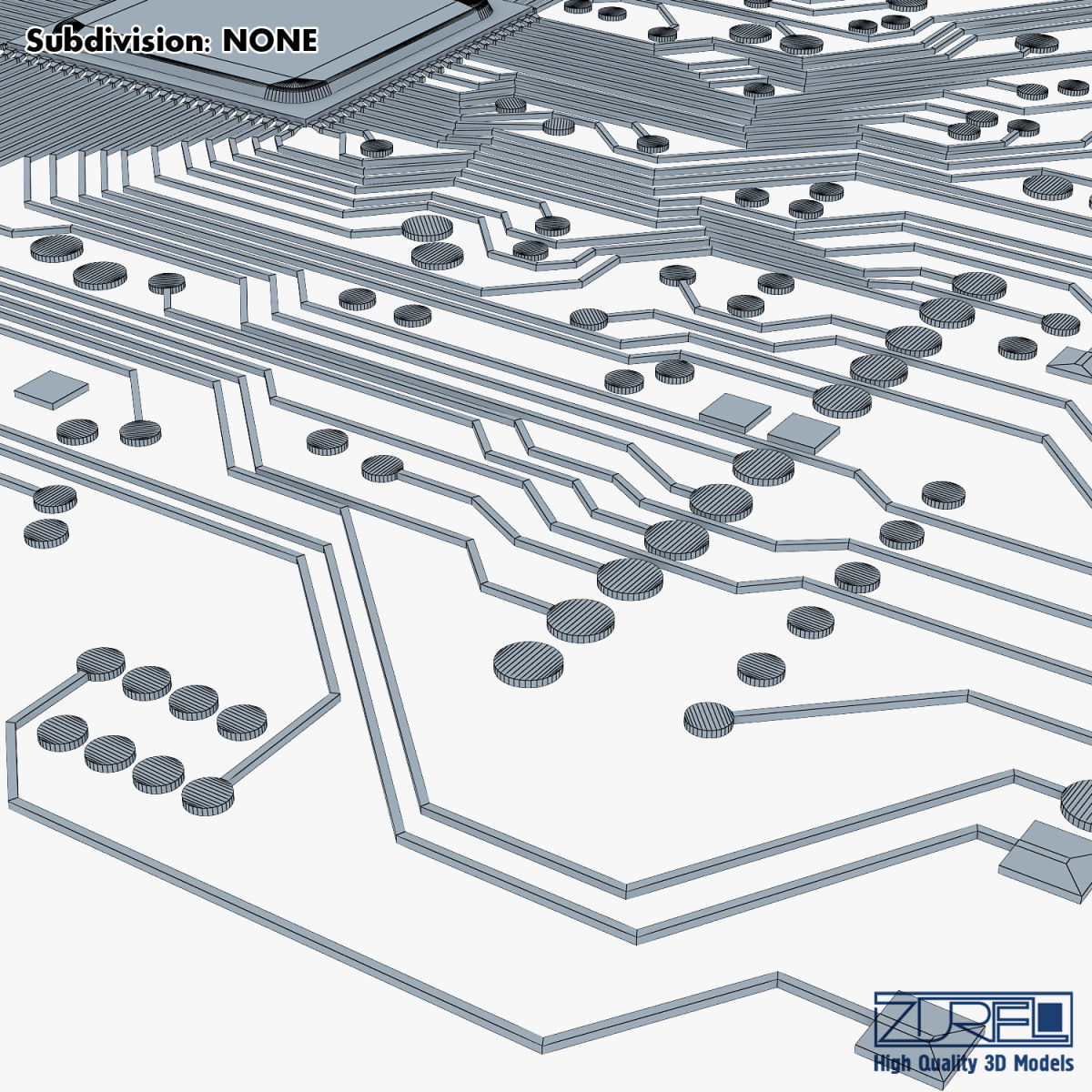 Electronic circuit board v 1 Low-poly 3D model_30