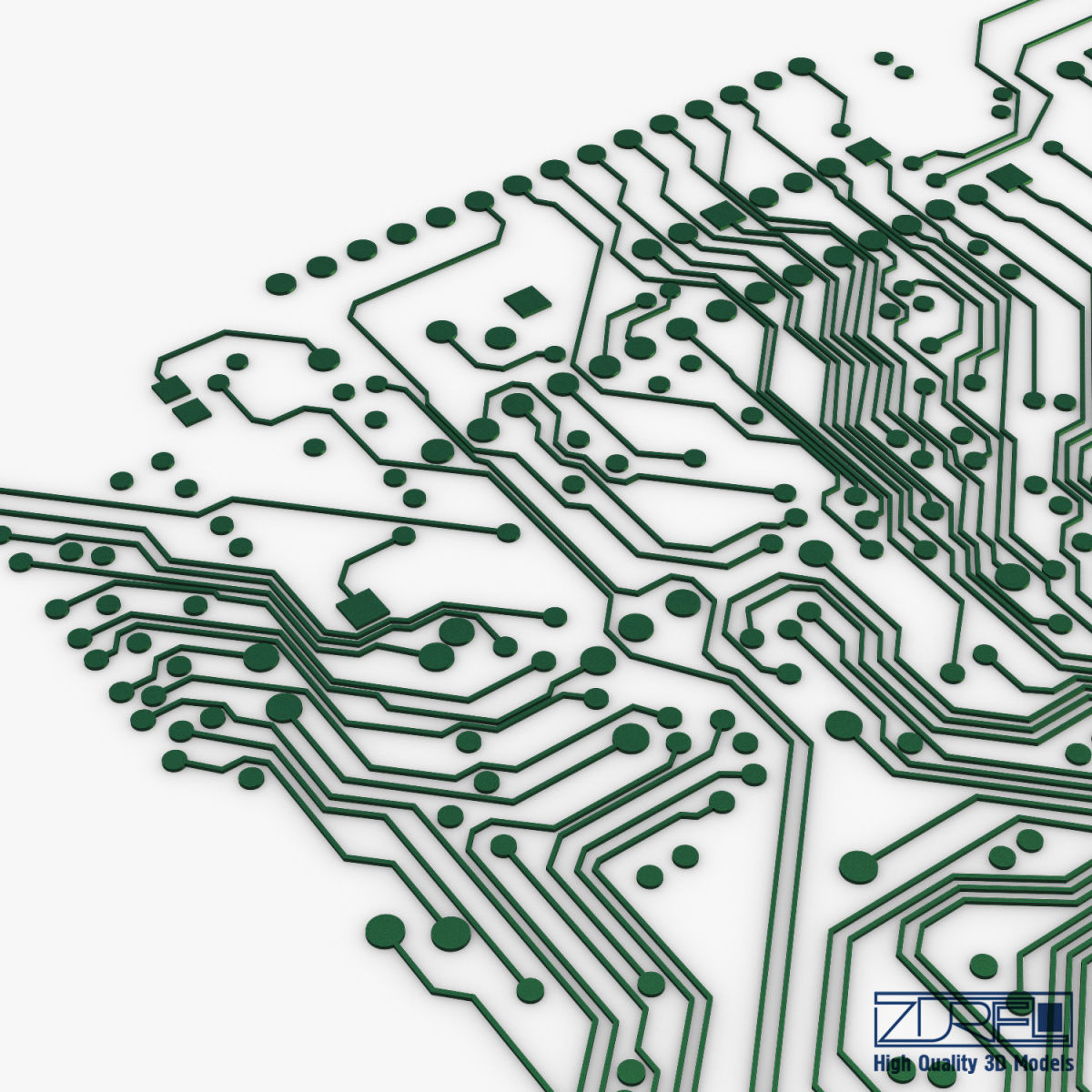 Electronic circuit board v 1 Low-poly 3D model_19