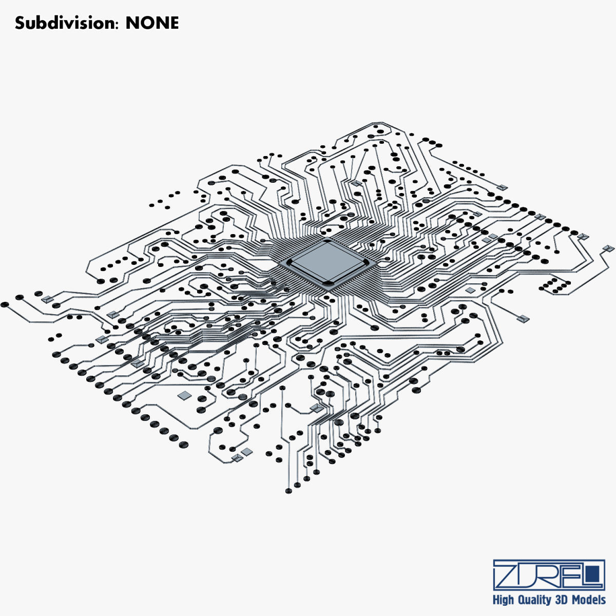 Electronic circuit board v 1 Low-poly 3D model_20