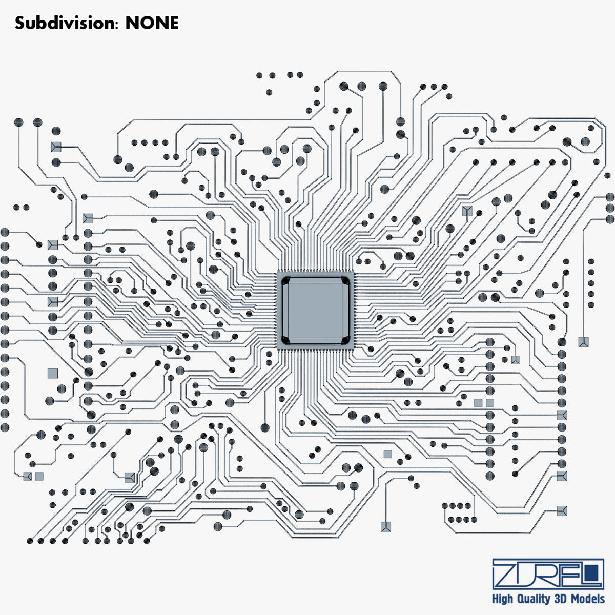 Electronic circuit board v 1 Low-poly 3D model_22