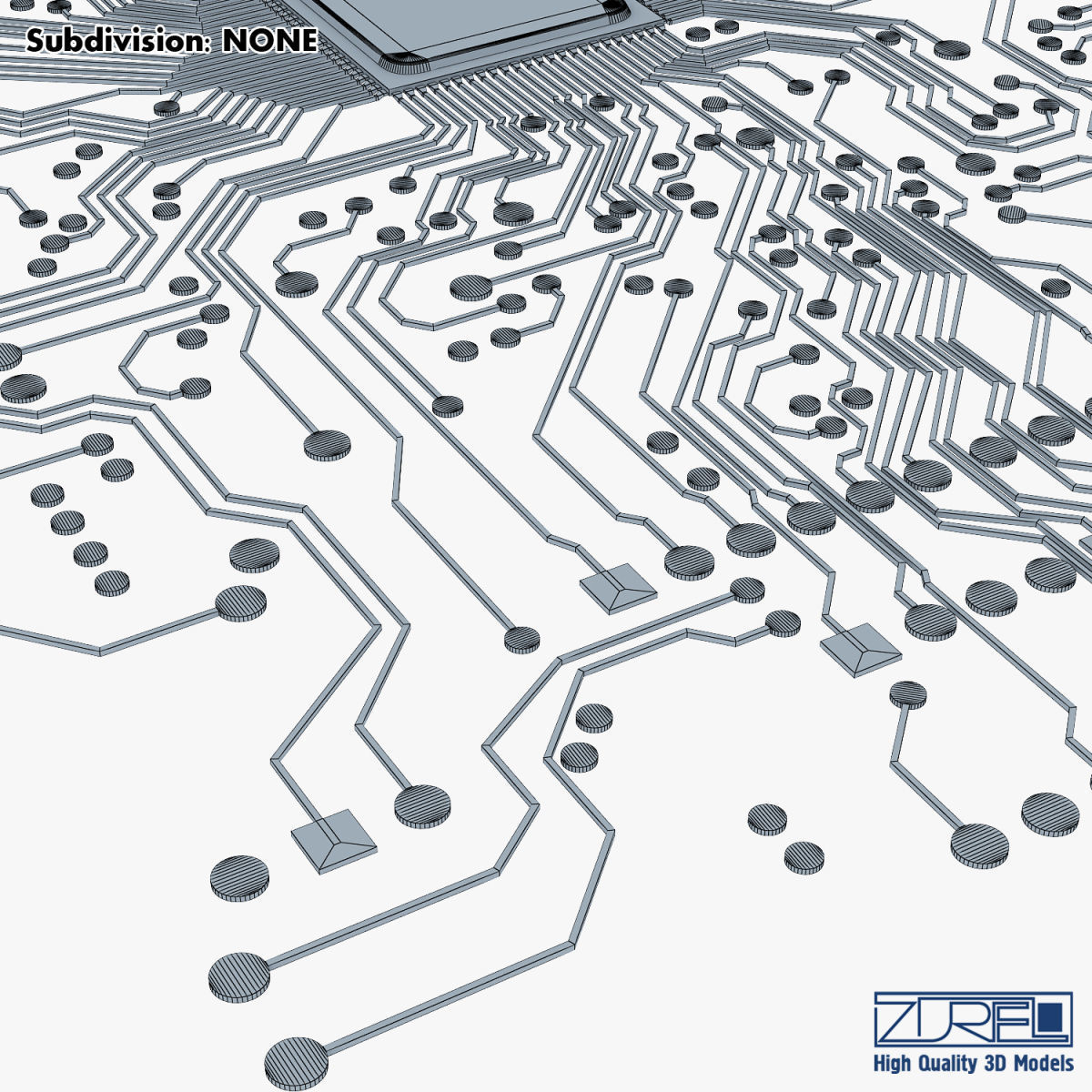 Electronic circuit board v 1 Low-poly 3D model_28