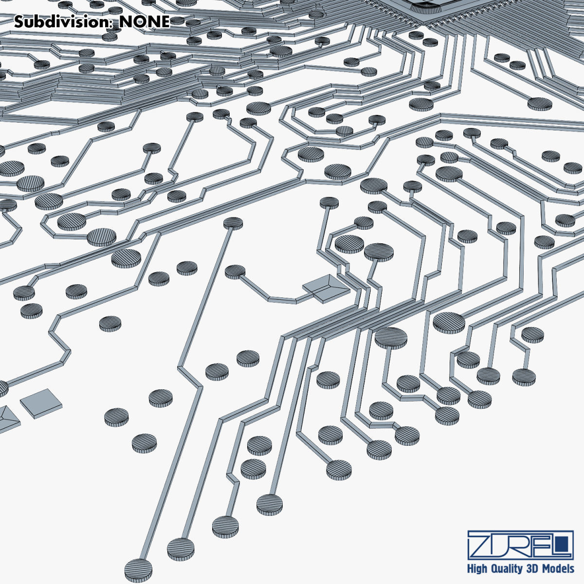 Electronic circuit board v 1 Low-poly 3D model_29