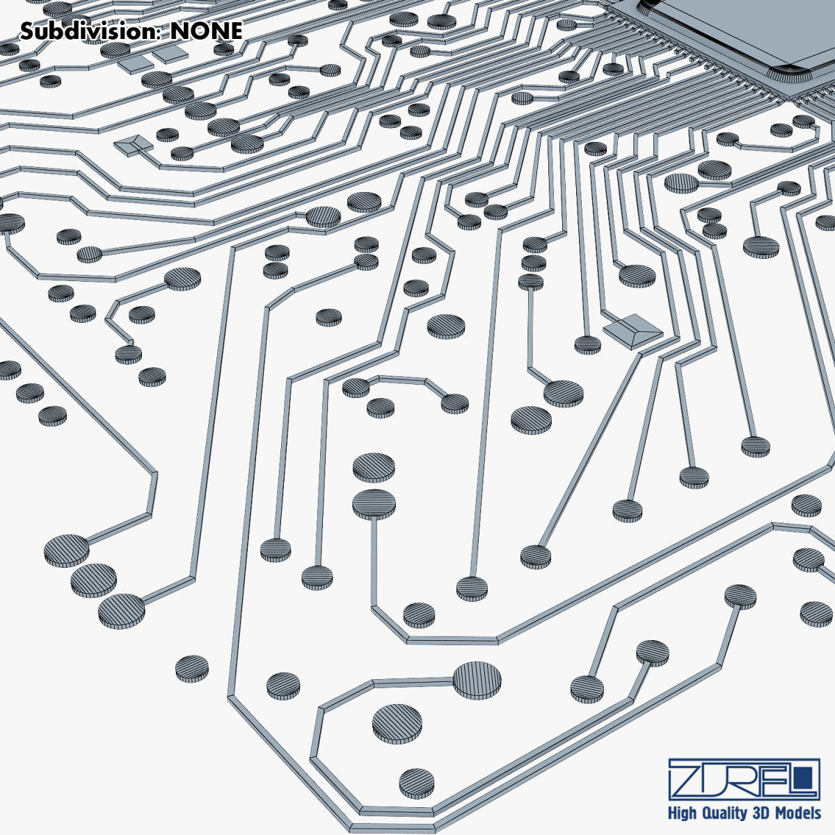 Electronic circuit board v 1 Low-poly 3D model_27
