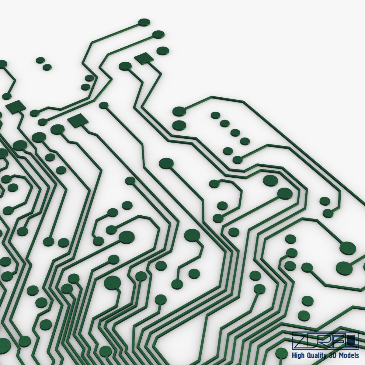 Electronic circuit board v 1 Low-poly 3D model_18