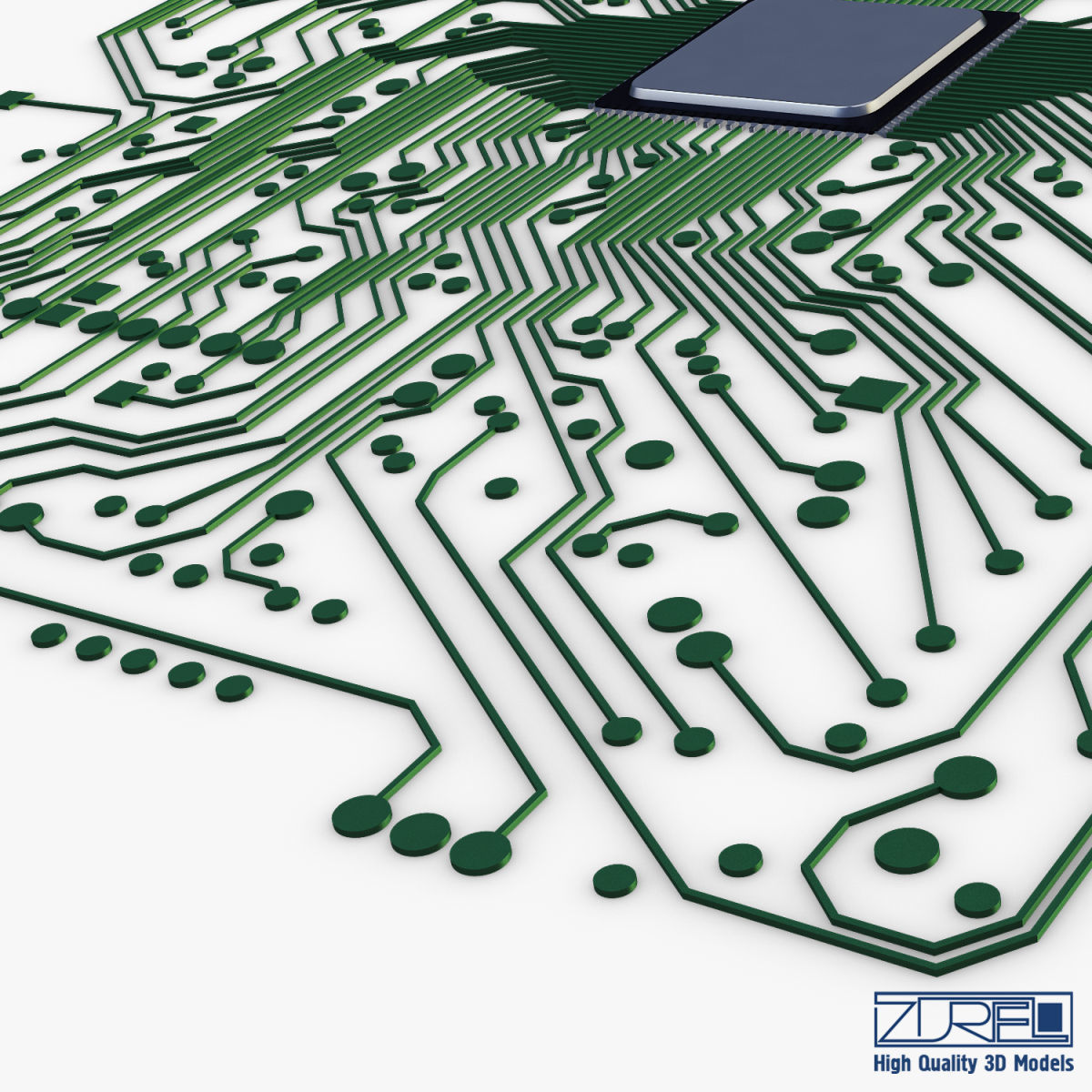 Electronic circuit board v 1 Low-poly 3D model_17