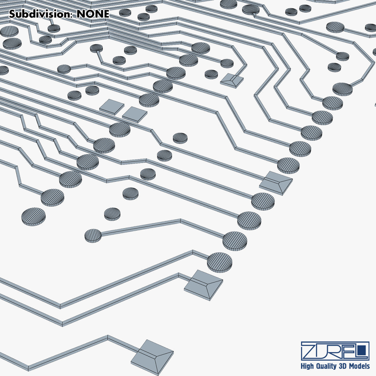 Electronic circuit board v 1 Low-poly 3D model_26